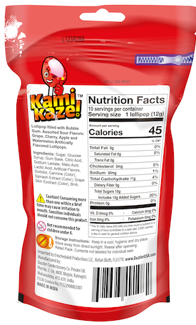 KAMIKAZE POPS | ASSORTED FLAVORS HARD BOILED CANDY LOLLIPOP WITH CHEWING GUM FILLING