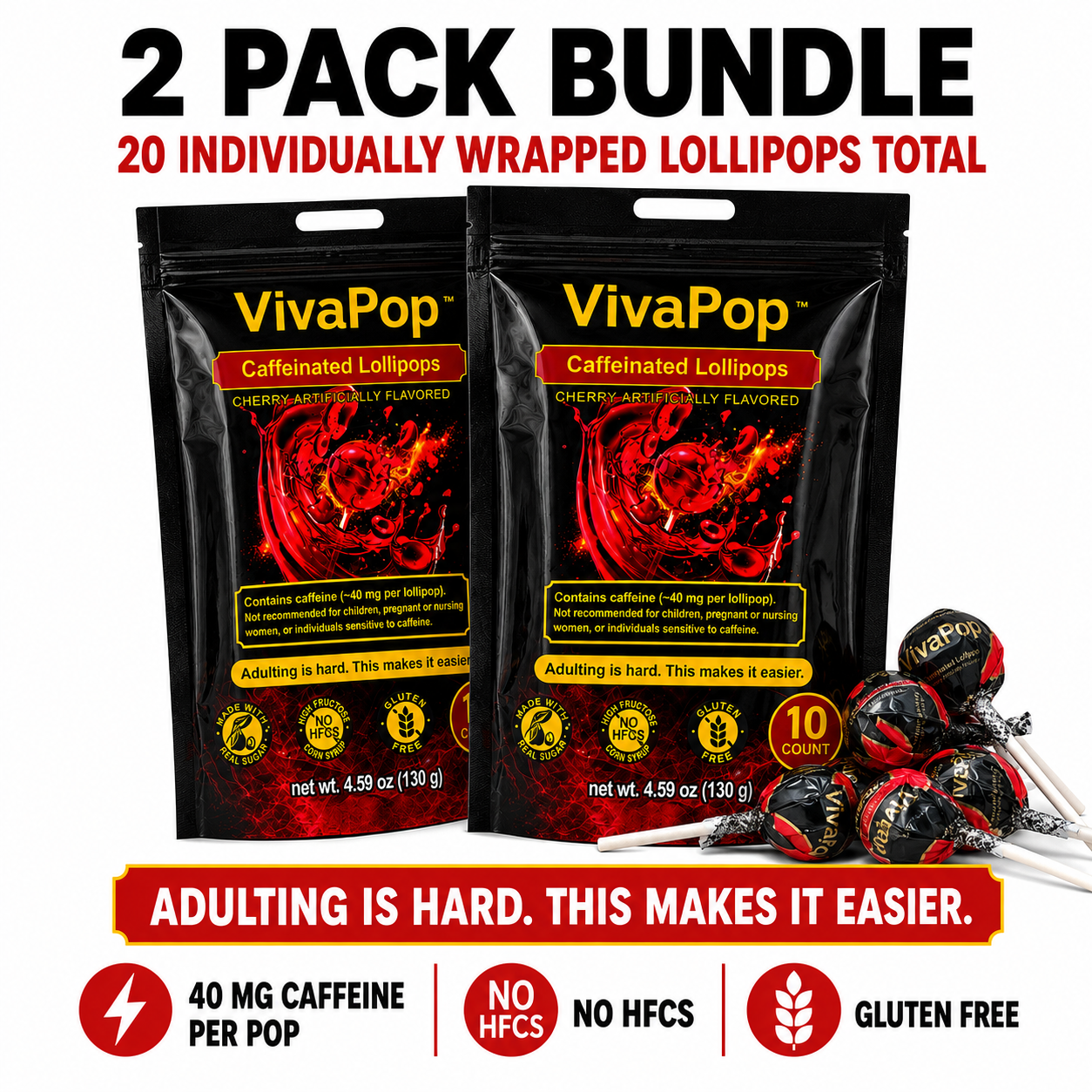 VivaPop™ Caffeinated Lollipops