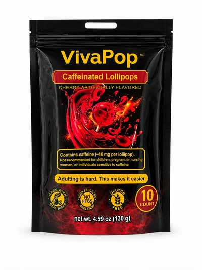 VivaPop Caffeinated Lollipops bag